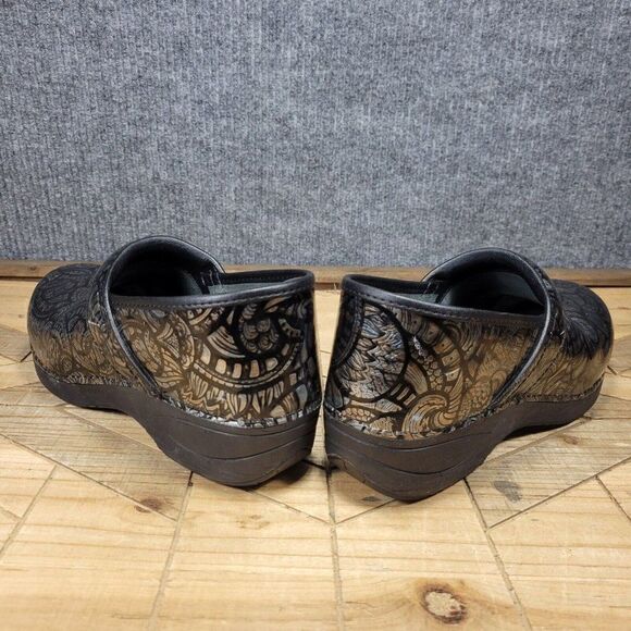 Dansko XP 2.0 Clogs Black and Silver Paisley Patent Leather Size 40 Shoe… - Picture 5 of 9